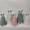 Easter Decoration White Pottery Rabbit Figurines Led Glowing Animal Ornament Rabbit Tree Crafts for Easter Party Decor