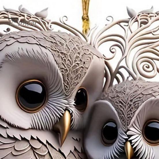 Uggla Prydnad Kärlek Hjärtform Par Uggla Hängande Dekoration 2D Akryl Julgransprydnad för Alla hjärtans dag Heminredning