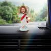 Solcelledrevet Bilpynt Automatisk Svingende Jesus Bobblehead Dukke Leke Religiøs Statue Biltilbehør Dansende Ristende Hjemmedekor