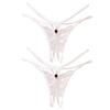 2Pcs Erotic Women Lace See Through Hollow Out Open Crotch G-String Underwear