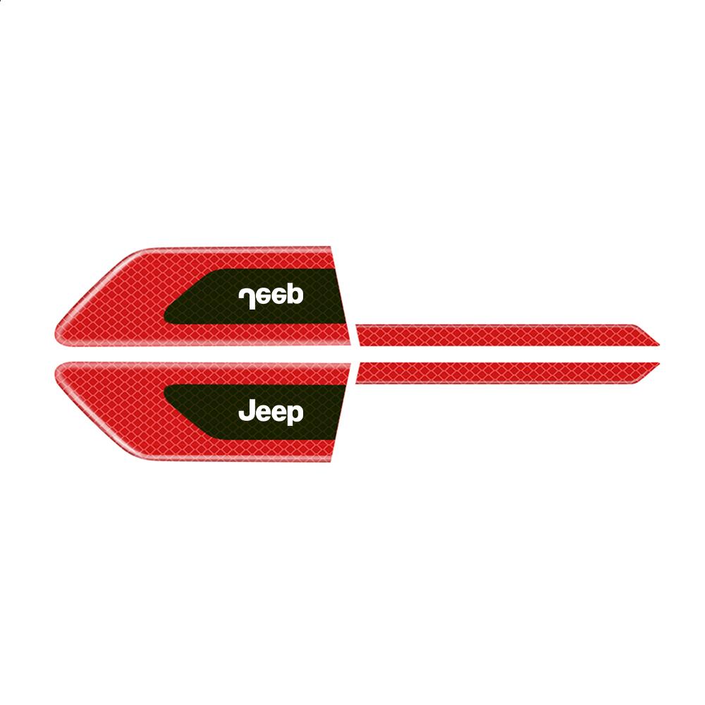 2Pcs Car Reflective Logo Side Body Fender Safety Warning Stickers For Jeep Compass Grand Cherokee Wrangler JK Gladiator Renegade