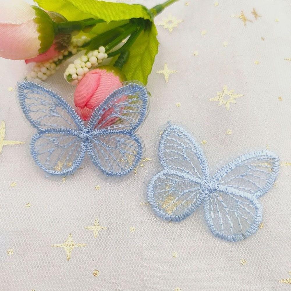 Supplies Colorful Knitting Material Embroidered Mesh Butterfly Hat Patches Headwear Accessories