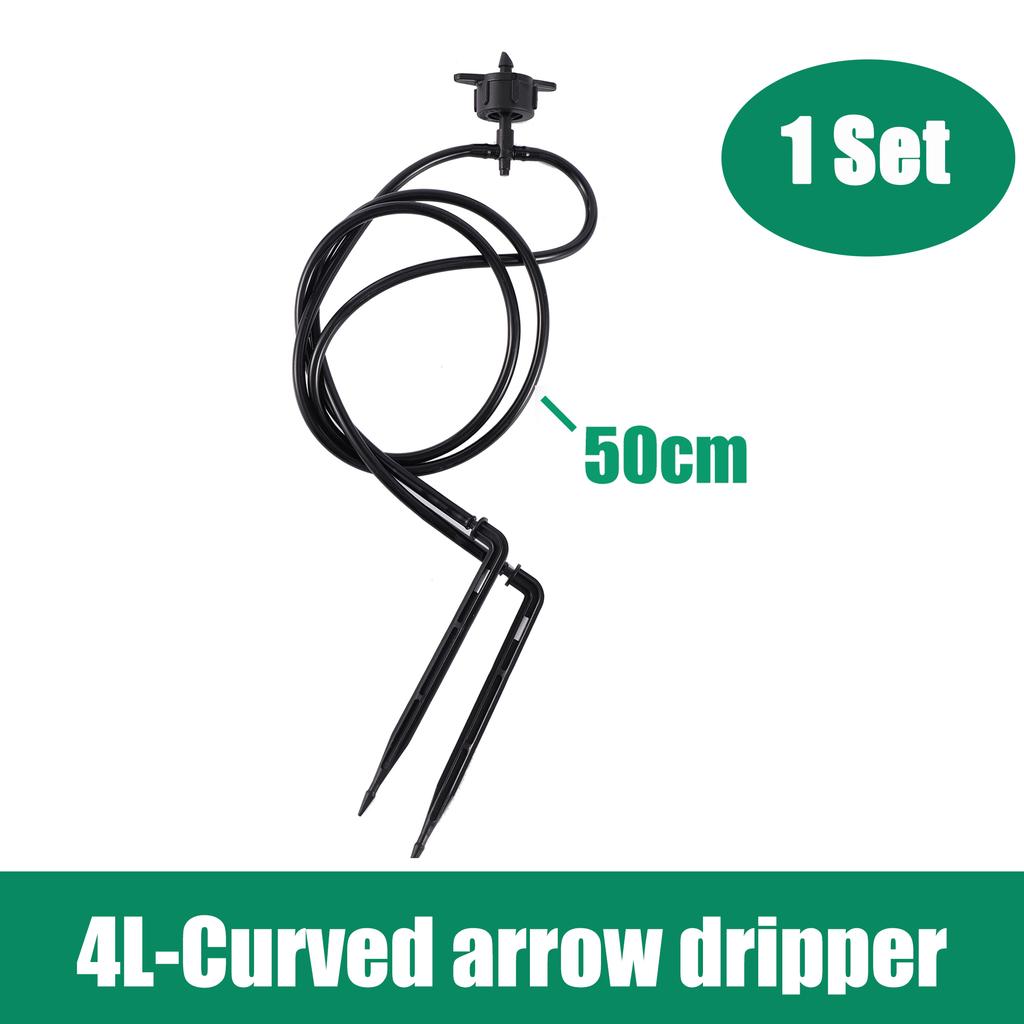 Greenhouse Curved Arrow Drip Irrigation Kit 2L/4L/8L Steady Flow Booster Dripper 1 Out 2, 1 Out 4, 3/5mm Hose Garden Irrigation