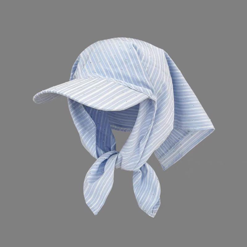 

Korean Style, Striped Retro Headscarf, Hat, Men s and Women s, Sunscreen Triangle Scarf, Duckbill Hat, Outdoor, Hooded Hat Adjustable