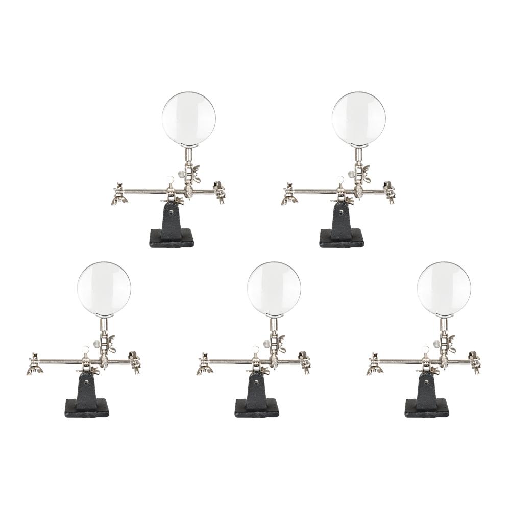 5X Welding Auxiliary Clip Magnifier Adjustable Helping Hand Magnifying Glass Stand Magnifying Lens Electric Circuit Board Repair