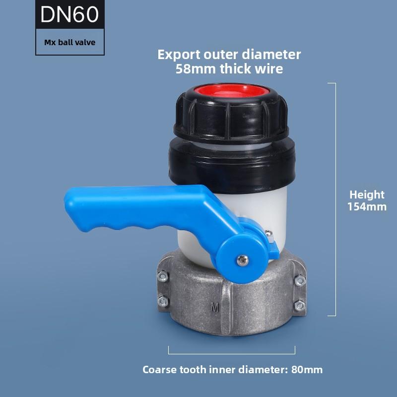 IBC Tank Tap Pipe Connector 1000L Container DN40/DN50 75mm Liters 62mm To Male Export Butterfly Valve Switch Garden Home Tool