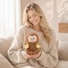 Plush Monkey Stuffed Animal Toy Soft Cuddly Sitting Monkey Doll with Banana Accessories Cute Expression Gift for Girls Birthday