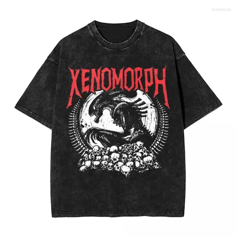 Men s T Shirts Death Metal Xenomorph Alien Romulus Washed Streetwear Hip Hop T-Shirts Tees Men Women Short Sleeve Harajuku Summer S разноцветный