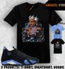 Tee Shirt Matching AJ 14 Black University Blue Match Sneaker MJ Sneakerhead King