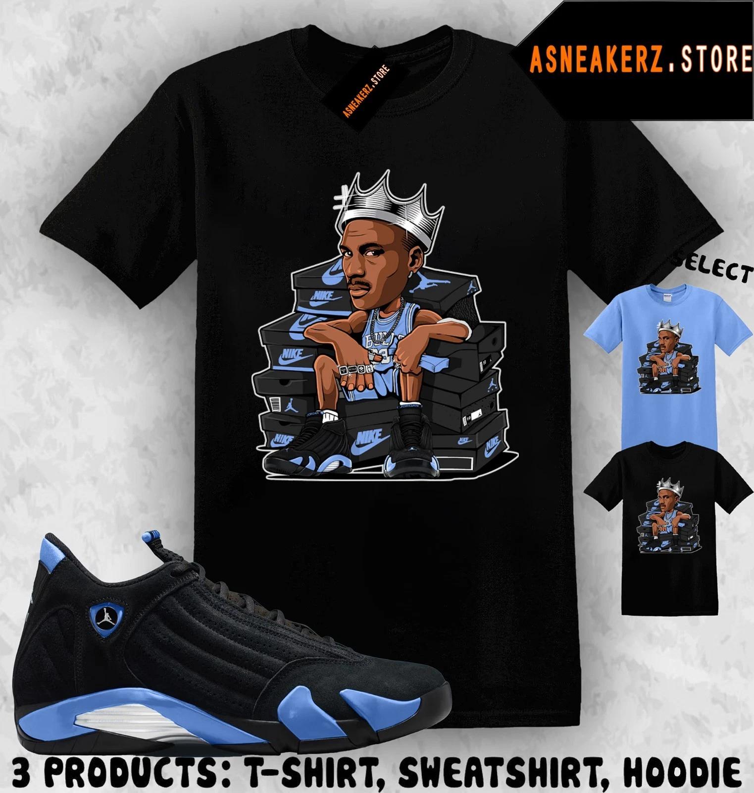 

Tee Shirt Matching AJ 14 Black University Blue Match Sneaker MJ Sneakerhead King L