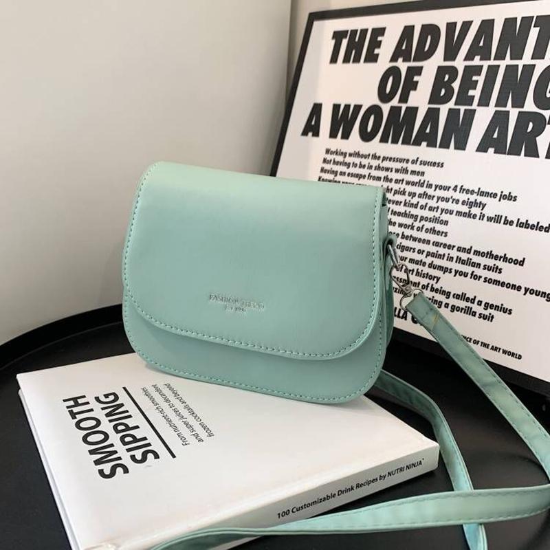 Sac à bandoulière de selle en cuir PU pour femmes, sac à main Simple à rabat de couleur unie, pochette