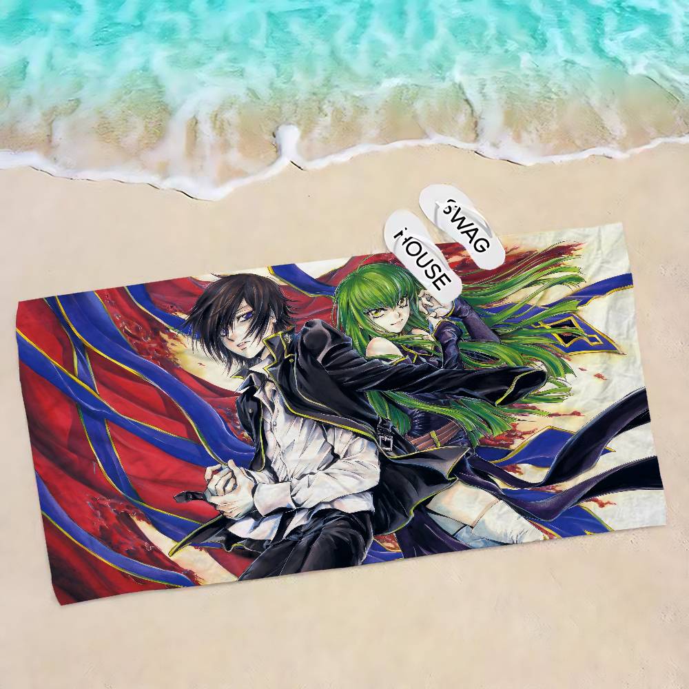 Classic Mecha Anime C-Code G-Geass Microfiber Beach Towel Absorbent Quick dry Soft Yoga Swimming Resort Mountain Climbing Towel
