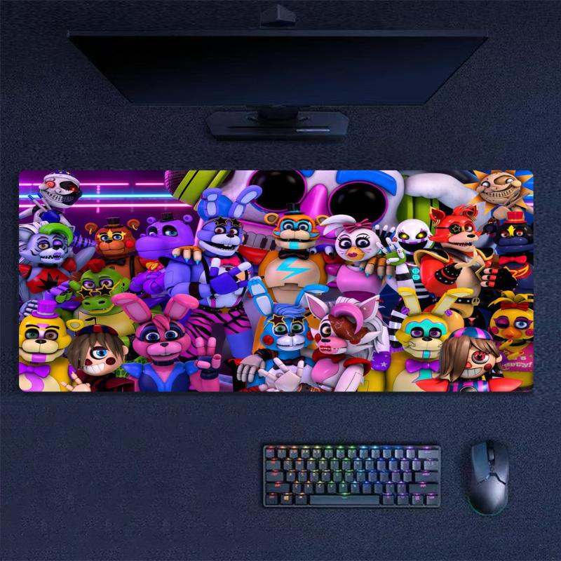 FNAF Freddy Color Mouse Pad Large Gaming Table Cushion Non-slip Laptop Tablet Big Mousepad XXL Mat Mini PC Playmat With Lock edge