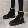 Women Socks Boots White Platform Boot for Winter Autumn Stretch Ankle Boots Chunky Shoes Wedge Mujer
