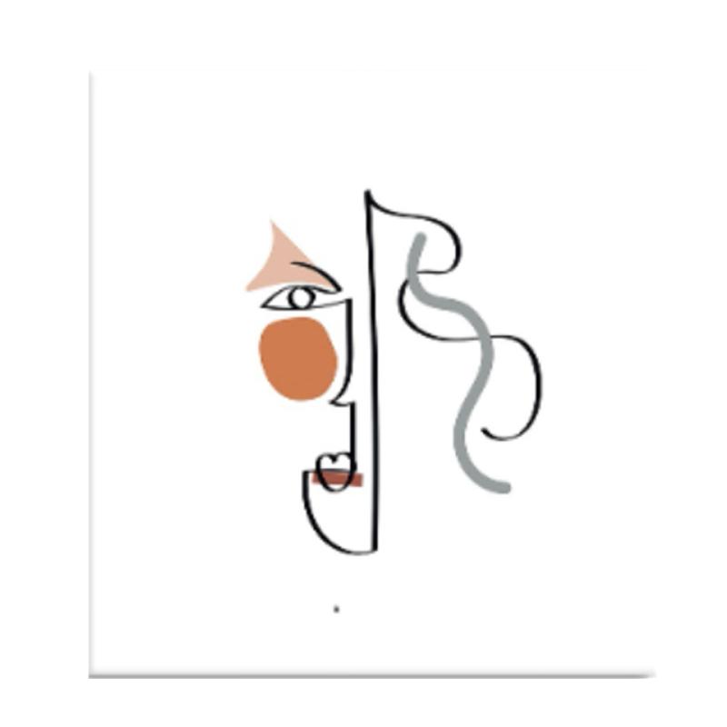 Line Abstract Face Modern Single Line Art Man and Woman Portrait Minimalist Contour Canvas PrintsHome Living Room Decor Wall Art Unframed