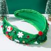 Fashion Rhinestone Knot Headband Wide Edge Pearl Beads Hair Band Christmas Hairband  Holiday
