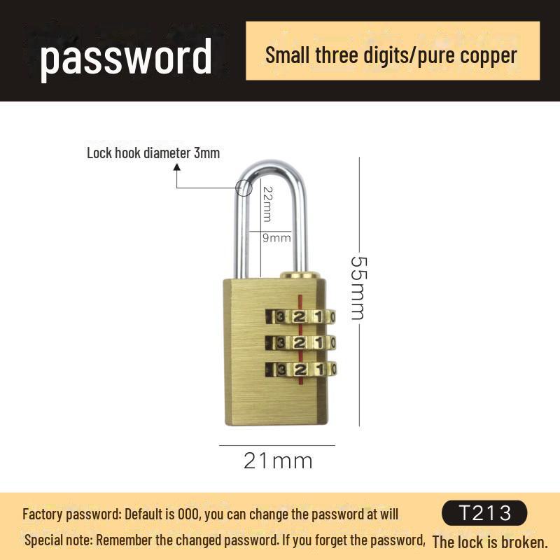 

Латунный мини-4-колесный кодовый замок для багажа