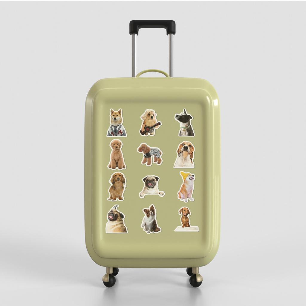 50 Puppy Expression Graffiti Stickers Cute Animal Stickers Skateboard Mobile Phone Computer Waterproof Decorative Stickers