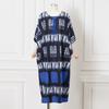 Oversized Women Batwing Sleeve Stitching Print Casual Loose Maxi Long Dress