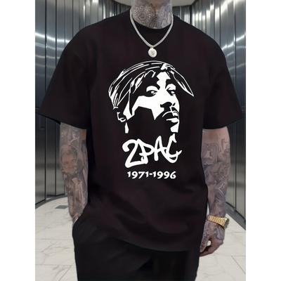 Taglie Europee Uomo Casual Sportiva Moda Trendy Fitness Outdoor Casa T-shirt a Maniche Corte, Stampa 2D alla Moda, Elastica e Comoda