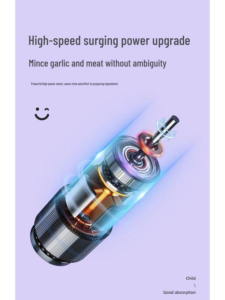 Brand Wireless Garlic Masher and Pepper Grinder: Kitchen Household Meat Grinder and Baby Food Maker