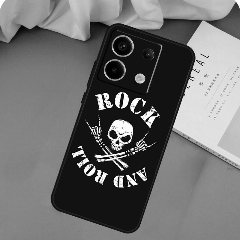 Rock Roll Skull Case For Xiaomi Redmi Note 14 13 12 11 10 9 15 Pro Plus Redmi 15 14C 10C 12C 13C 15C Cover