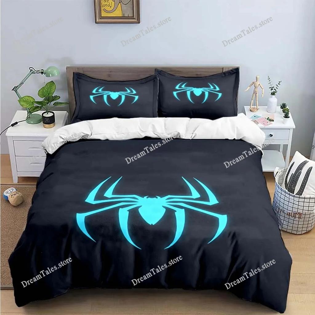 Fashion 3D Exquisite Red Black Spider Anime Digital Printing Bedding Set Duvet Cover Comforter Bed Youth Kids Girl Boys Gift
