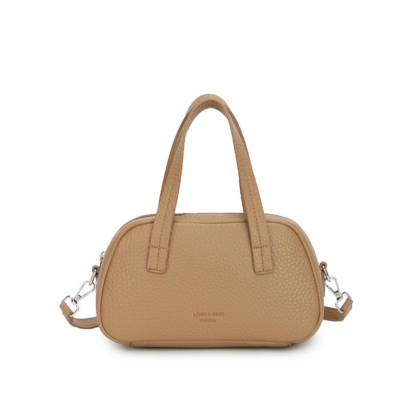 Monochromatic PU female shoulder bag with buckle for women textured bag with all the matches zipped bags feminine