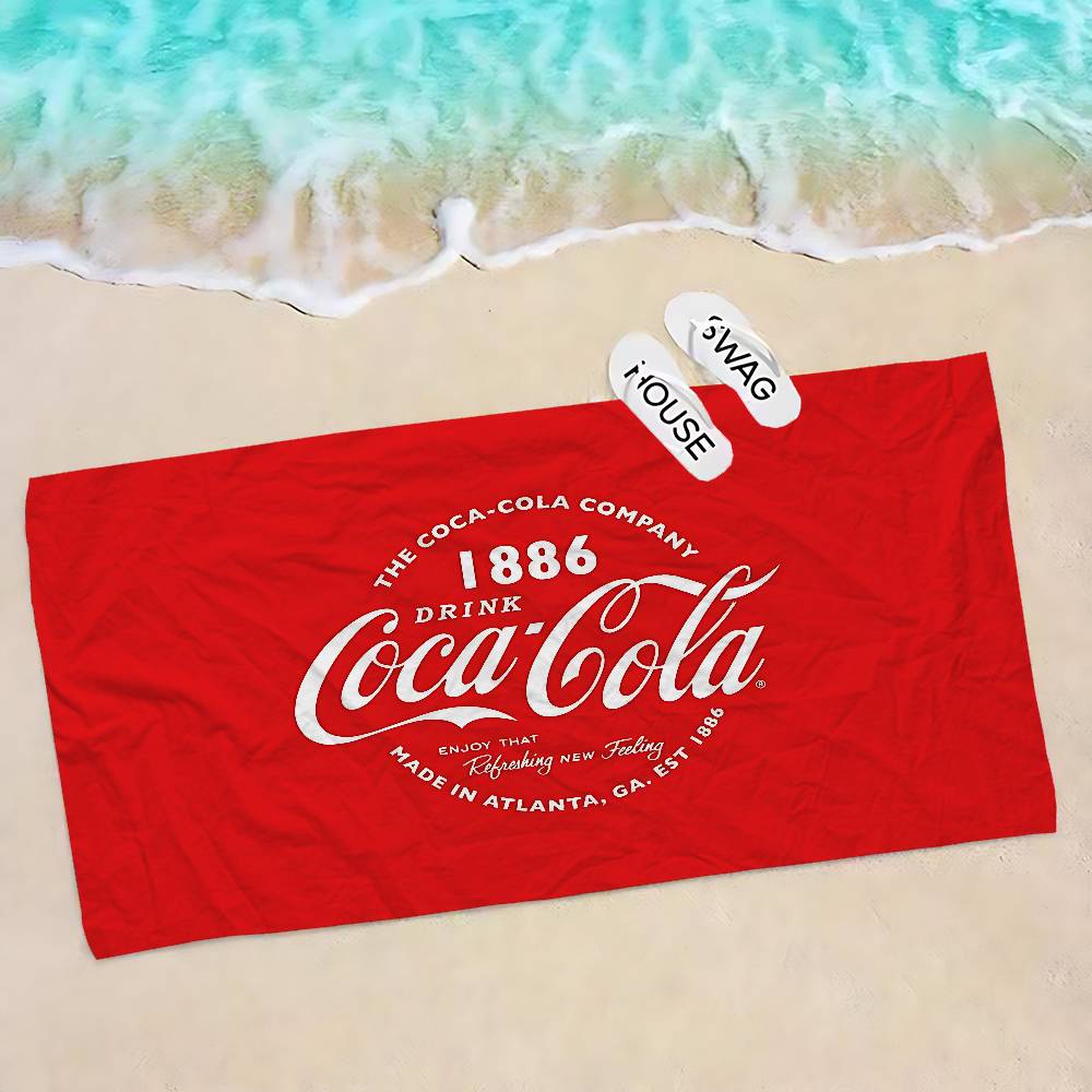 C-Coca C-cola Vintage Logo Mikrofaser Bedrucktes Strandtuch Bergsteigen Yoga Strand Schwimmen Laufen Saugfähiges Weiches Handtuch