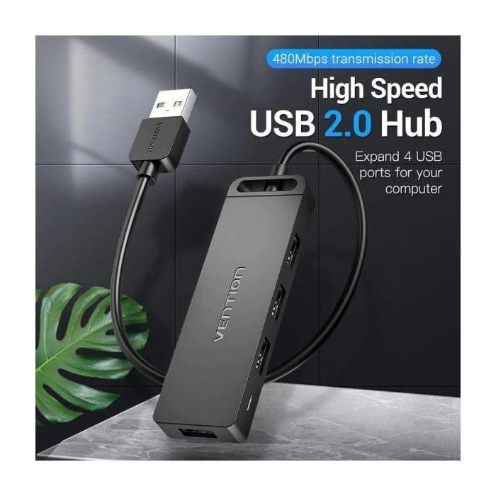 Hub USB 2.0 - VENTION - CHMBD - 4 Ports - 50cm - Noir