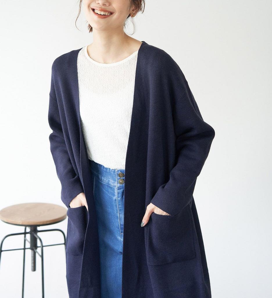 ROPE PICNIC Knit Cardigan GDK63010 Navy Women's (WEB Exclusive) (40)