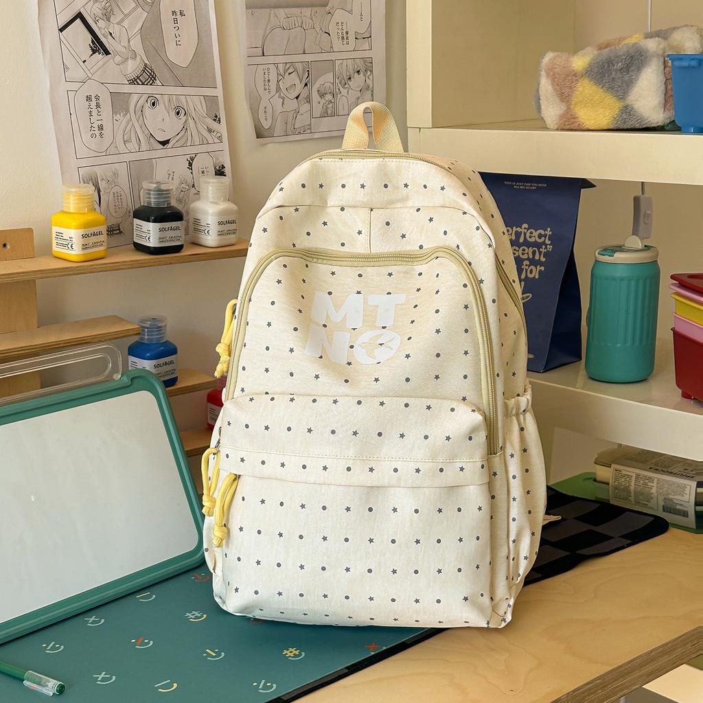 Schoolbag High-value Schoolbag Female Middle School Student Large Capacity Mori Personalized Backpack Cute Polka Dot Lightweight Travel Backpack