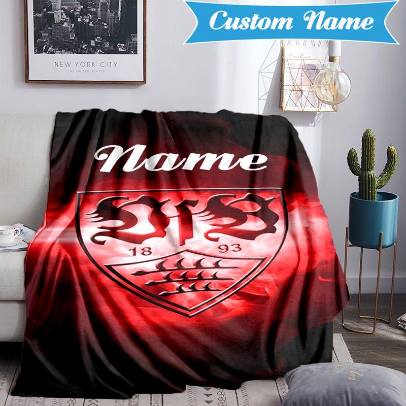 Custom Name VfS Crest Flame Blanket Lightweight Ideal Bedding Blanket Perfect for Travel, Camping, Living Rooms, Sofas, Christmas Gift