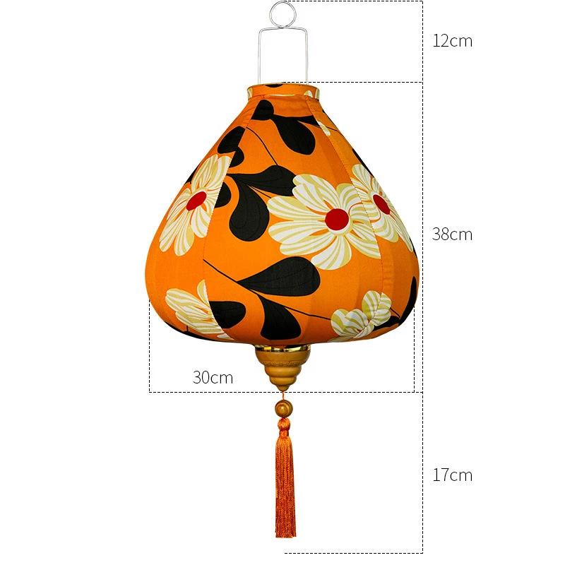 Retro Chinese Fabric Lantern Tea Room Restaurant Japanese Vietnam Lantern Party Festival New Year Decor Hanging Palace Lamp