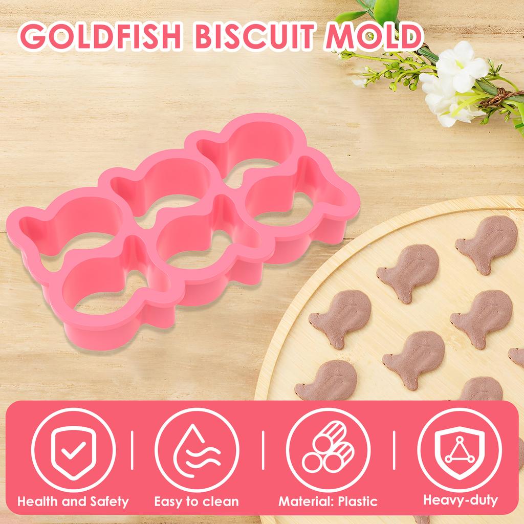 3Pcs Fish Cookie Cutter Plastic Fish Cookie Mold Reusable Fish Cracker Cookie Cutter Mini Cracker Cutter Multifunctional Fish