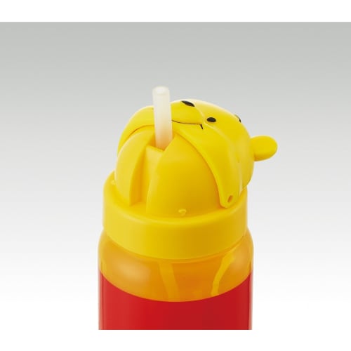 Skater Straw Bottle Die Cut with Straw Water Bottle Winnie the Pooh Disney 350ml PBS3STD