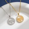 European American Style Titanium Steel Tree Necklace with Zircon Pendant