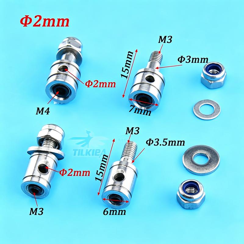 10PCS RC Airplane/Boat Push Rod Connector Adapter Linkage Stoppers D2.0mm/D3.0mm For Connecting Servo Arm and Pull Rod