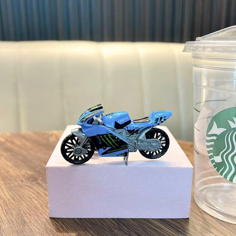 Trendy Cartoon Motorcycle Keychain Pendant - Cool Backpack Accessory and Gift