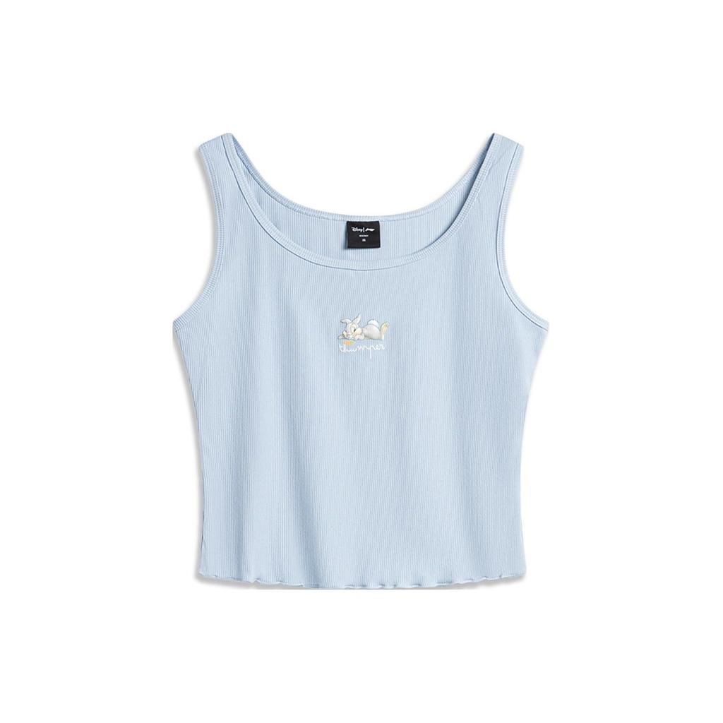 Li Ning X Disney Collaboration Samp Rabbit Series Animal Pattern Print Moisture-Wicking Tank Top Women Tops Cloud-Blue AVSU506-2