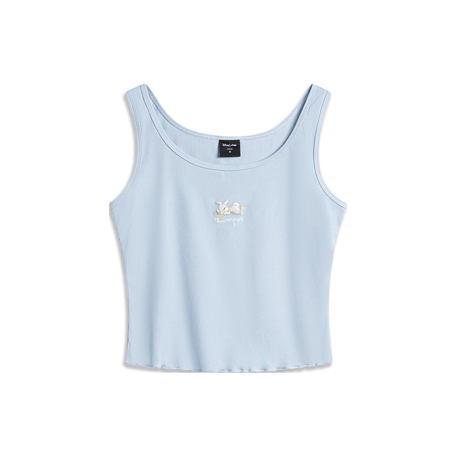 

Коллаборация Li Ning x Disney Серия Samp Rabbit Принт с животным узором Влагоотводящая майка-топ Женские топы Облачно-голубой AVSU506-2 M