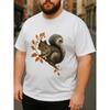 European Size Healing Squirrel Men'S Print Short-Sleeved T-shirt | Loose Crew Neck, Comfortable and Unique, Casual Commuting Shirt