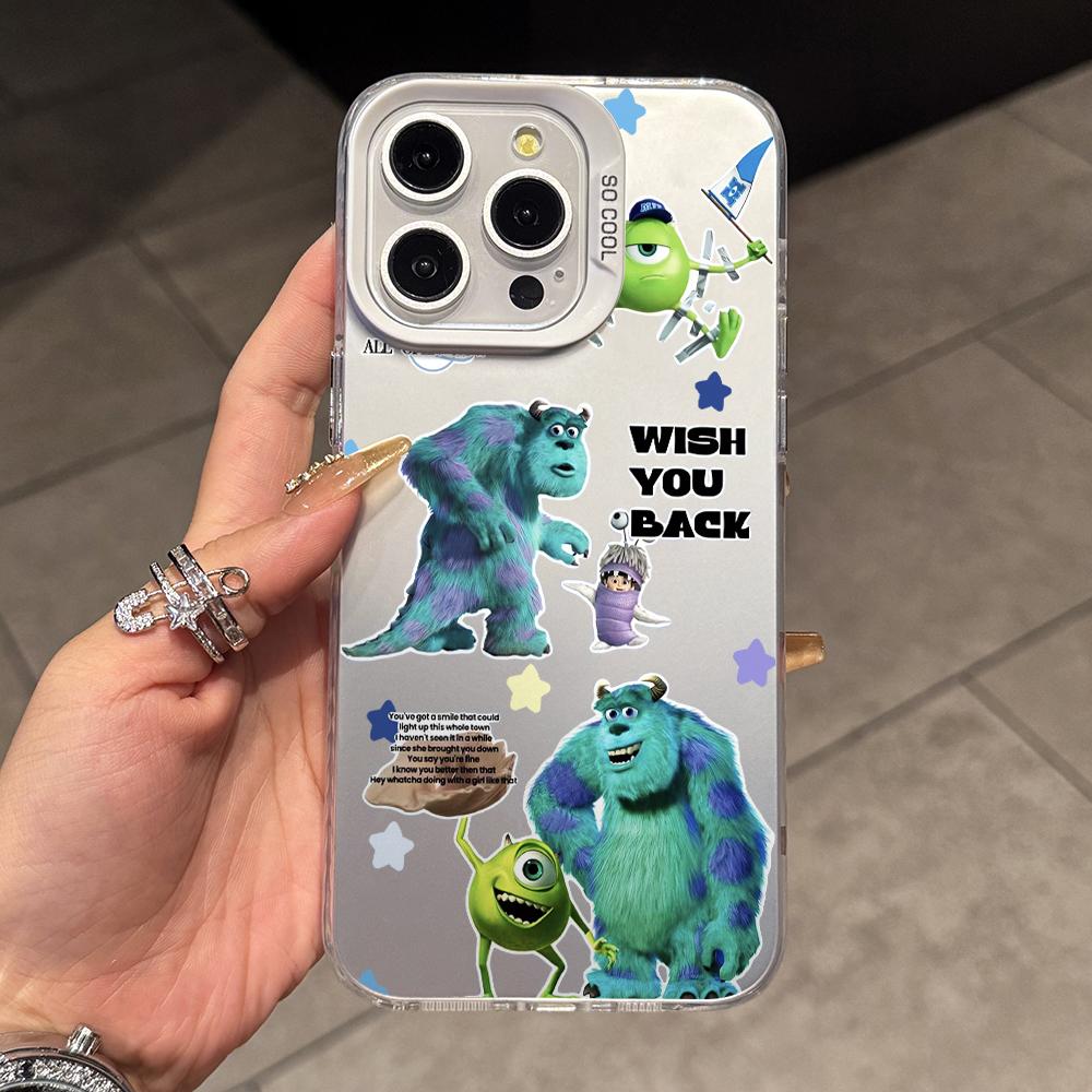 Cartoon Monsters Universitys Phone Case for iPhone 17 Air 16 16e 15 14 Plus 13 12 11 Pro Max X Xs XR 8 Colorful Silver Cover