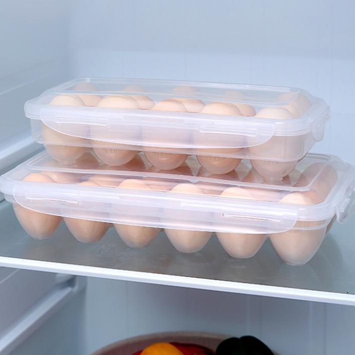 1 PC Egg Holder with Lid, Large Capacity Egg Storage Box, Stackable Plastic Egg Tray, Suitable for Kitchen Restaurant Refrigerator Storage