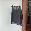 Xiangjia Ling Plus-Size Women's Multi-Color Cotton Linen Sleeveless Vest