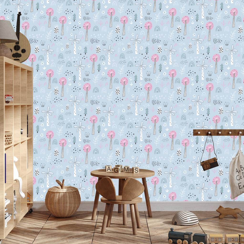 Colorful Jungle Wallpaper In Scandinavian Style for Living Room and Bedroom 50x1000