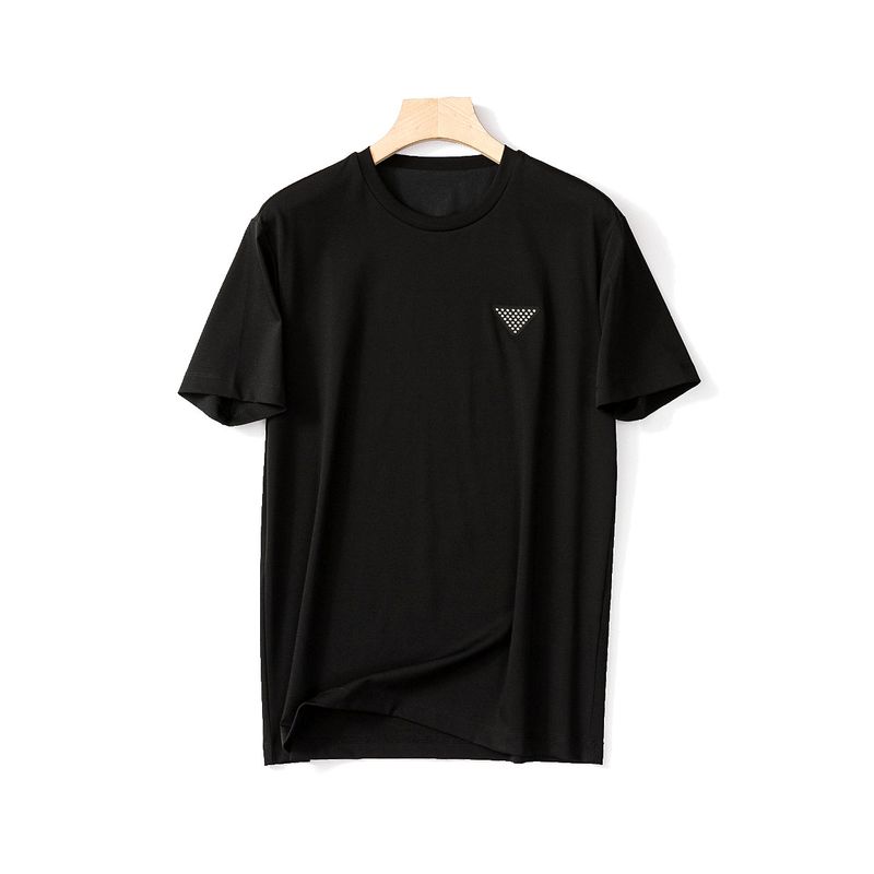 80 Liquid Ammonia Mercerized Cotton T-shirt Men s Short Sleeve Summer Horse Cotton Undershirt Export Men s Bottoming T-shirt Black S