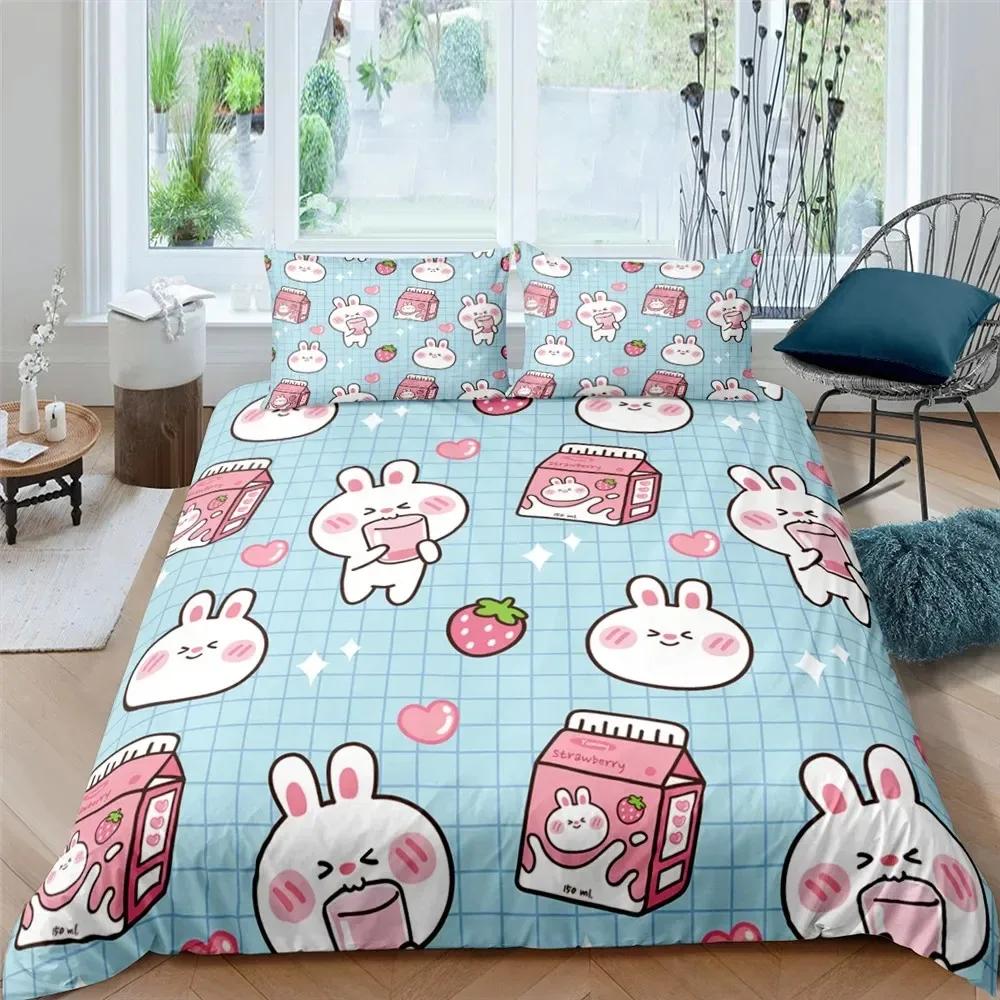 Cartoon Cute Dograbbit Duvet Cover 3D Printed Nordic Bedding Set Pillowcase Double Twin Full Queen King Size Quilt Cover