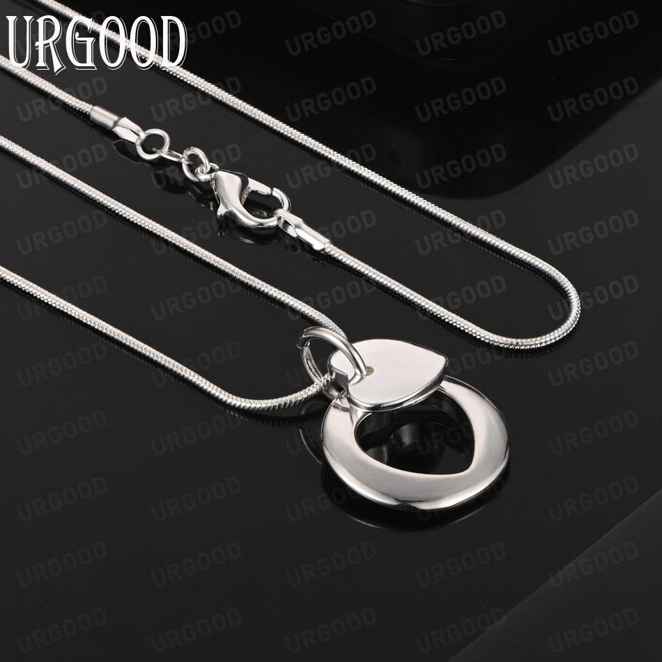 925 Sterling Silver Romantic Heart-Shaped Pendant Necklace - Stylish Evening Jewelry