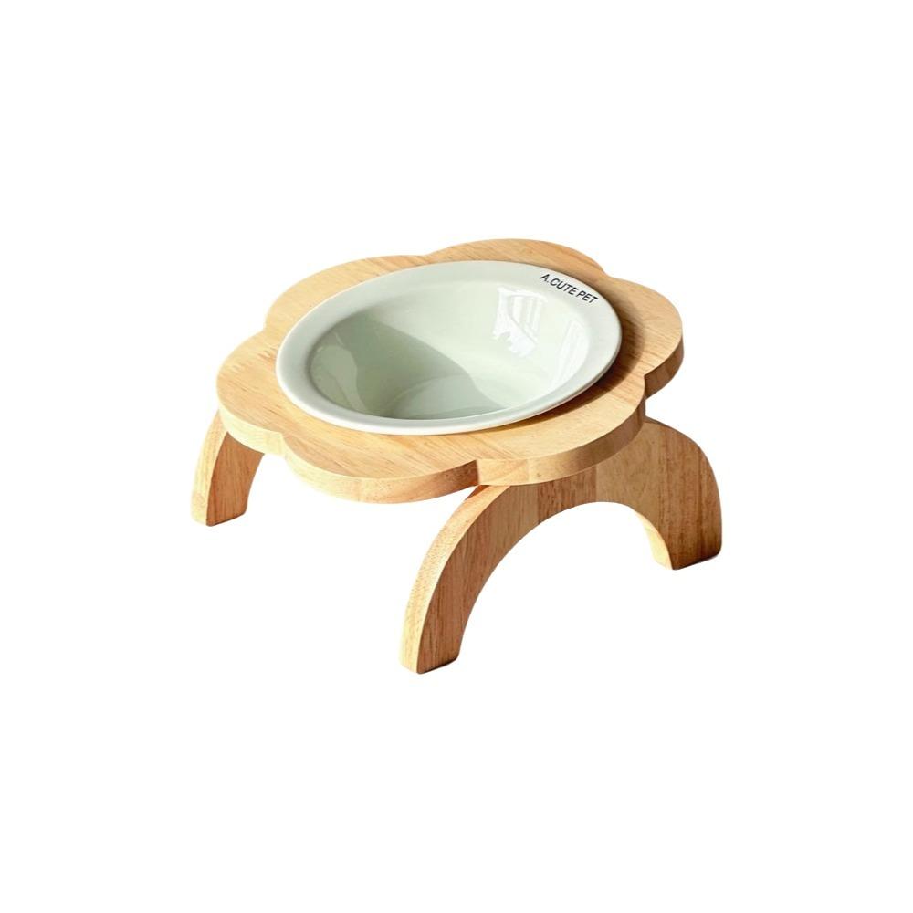 Ceramic Elevated Cat Bowl Anti-Spill Raised Cat Food Bowl Flower Shaped Pet Bowl  Neck Protection